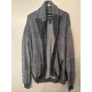 American Rag Shawl Collar Cardigan Button‎ Up Sweater Men’s XLarge Blue &Gray
